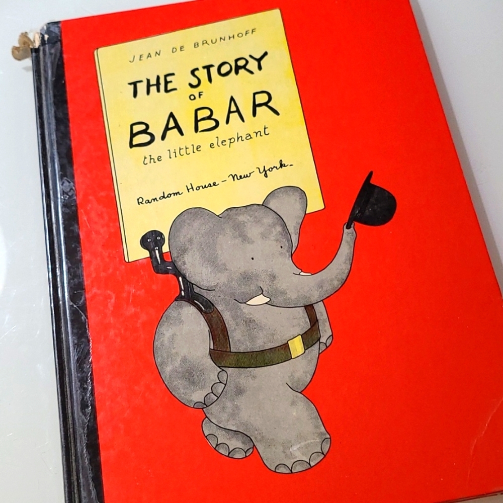 Vintage 1960s The Story of Babar Hardcover Storybook Book - Jean de Brunhoff